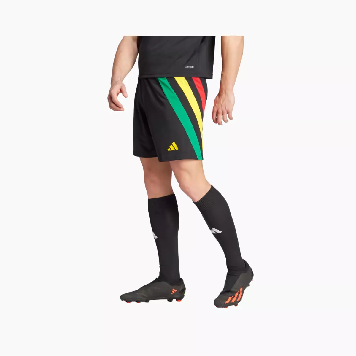 Adidas Fortore 23 Men's Football Shorts -Black/Team Collegiate Red/Team Yellow/Team Green