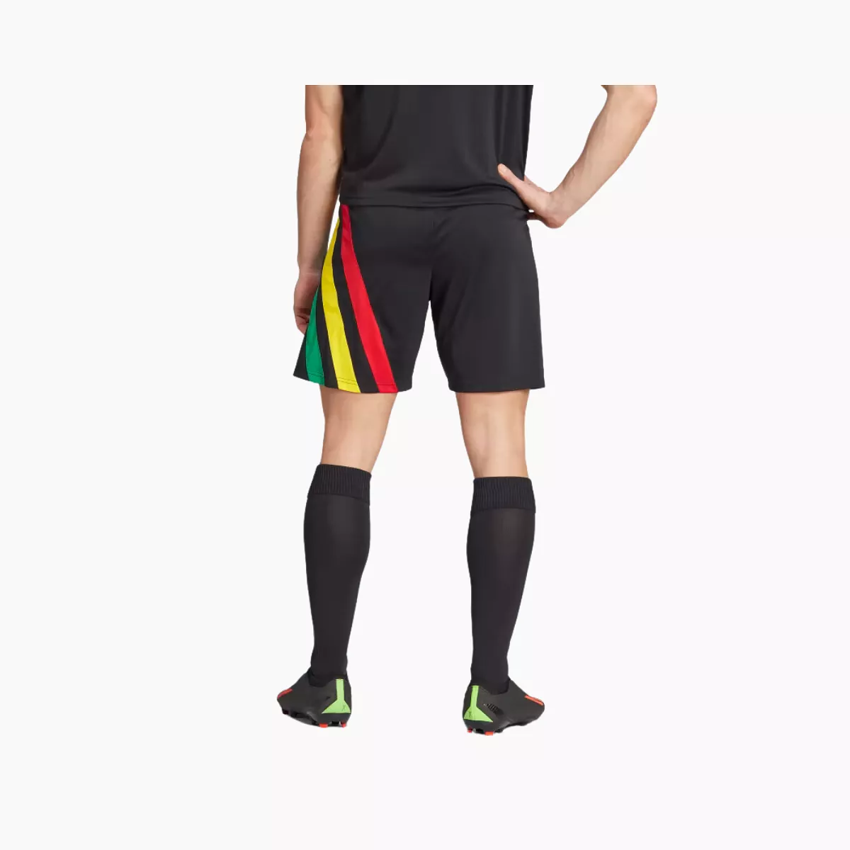 Adidas Fortore 23 Men's Football Shorts -Black/Team Collegiate Red/Team Yellow/Team Green