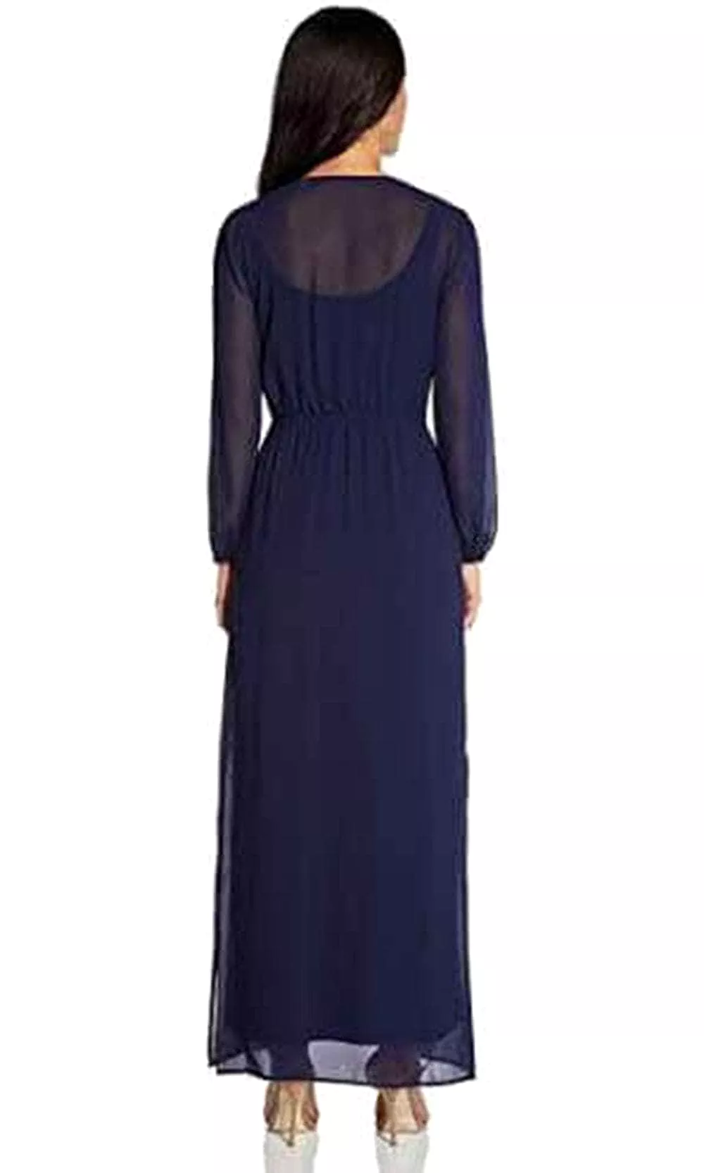 Adrianna Papell AP1D104303 - Long Sleeves V-Neck Long Dress