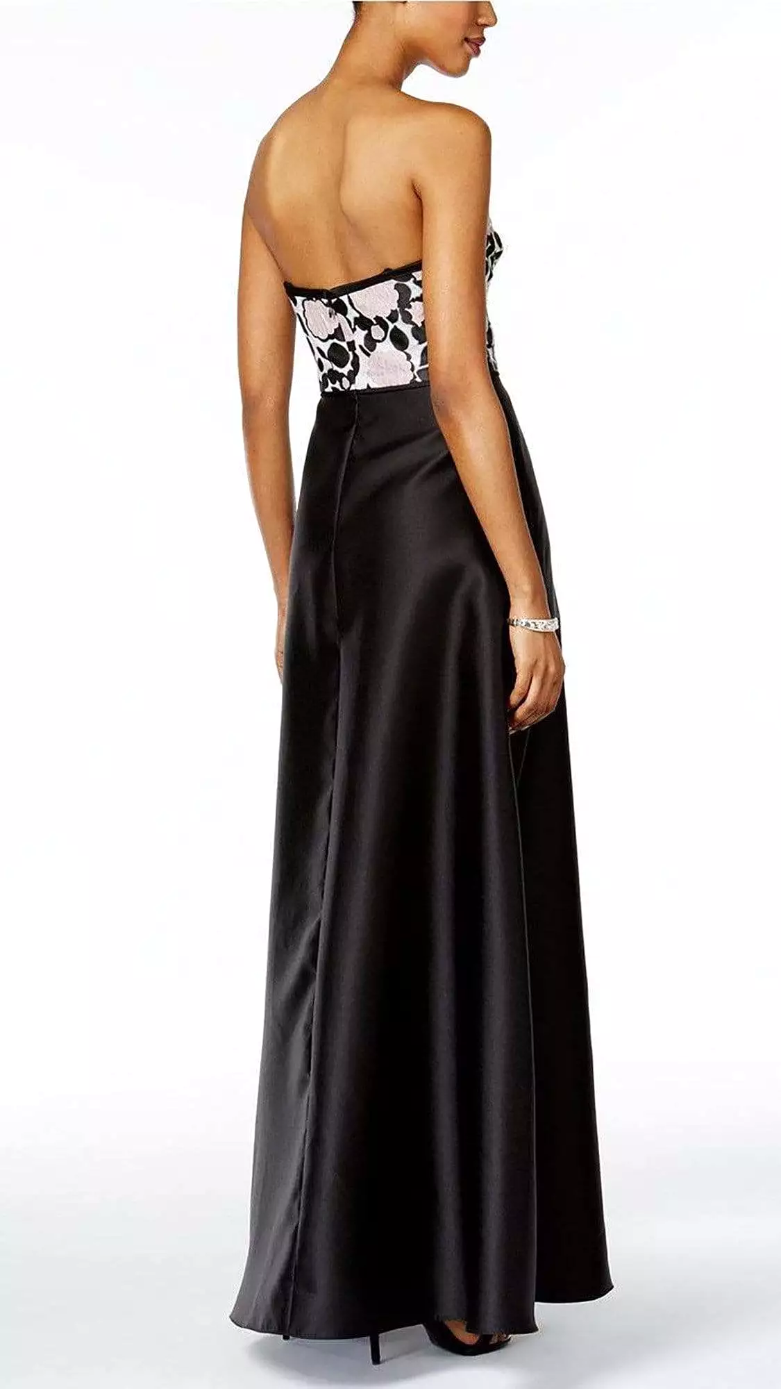 Adrianna Papell AP1E201123 Semi-Sweetheart Floral Embellished Dress - 1 Pc LIGHT PINK BLACK in Size 12 Available