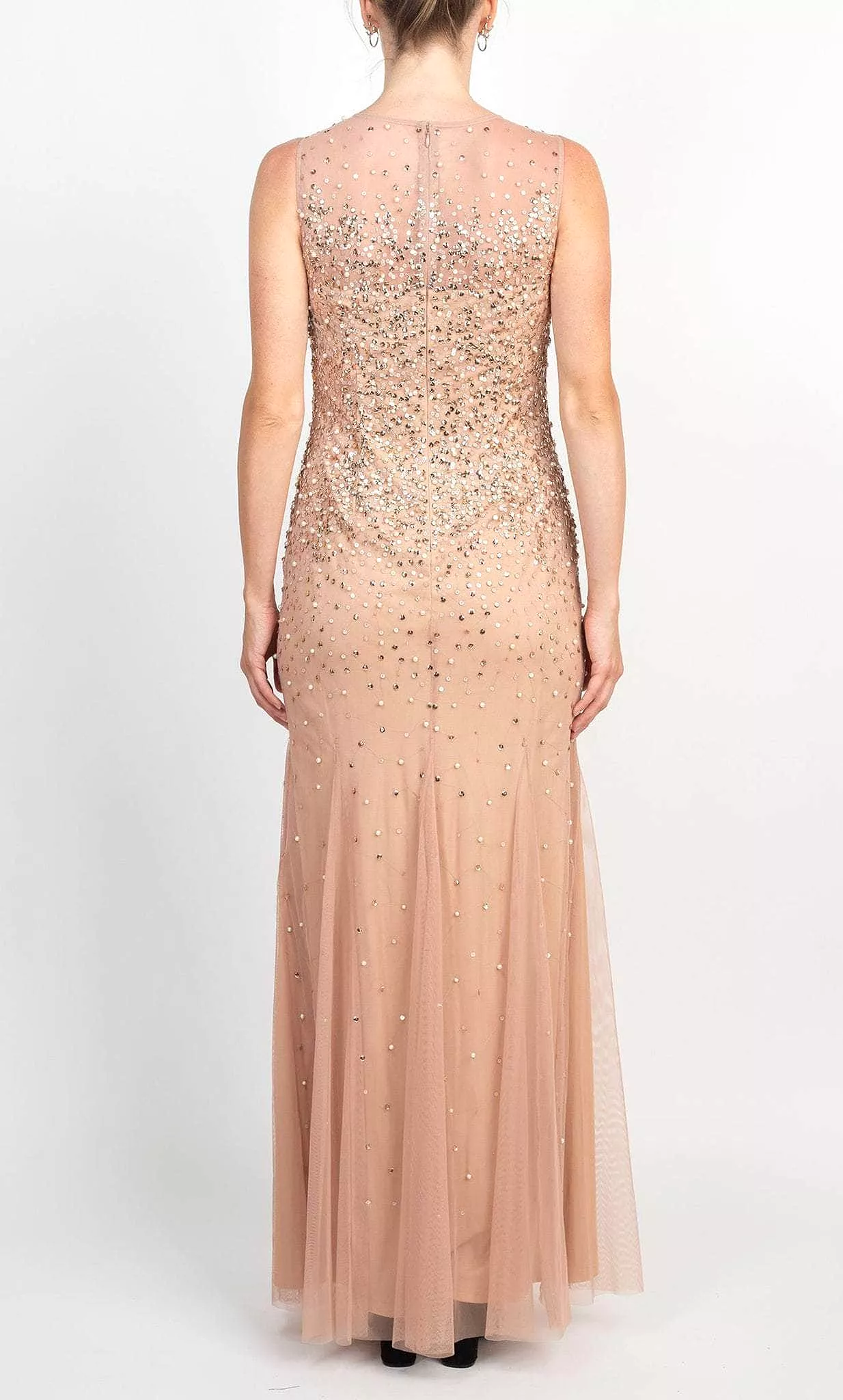 Adrianna Papell AP1E209164 - Illusion Sequined Sleeveless Gown