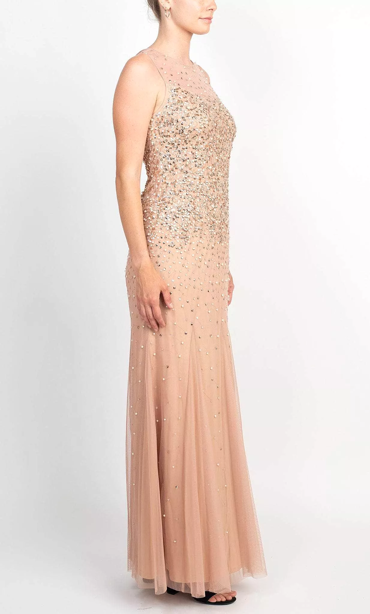 Adrianna Papell AP1E209164 - Illusion Sequined Sleeveless Gown