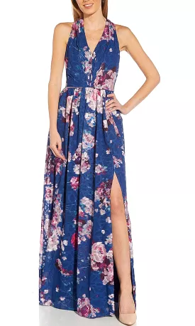 Adrianna Papell AP1E209281 - Floral V-Neck Long Dress