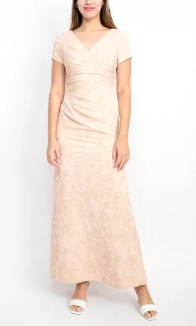 Adrianna Papell AP1E209340 - V-Neck Ruched Evening Gown