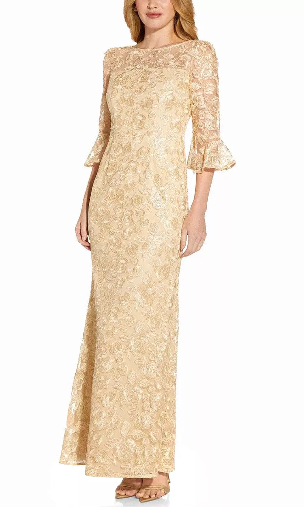 Adrianna Papell AP1E209481 - Bell Sleeve Lace Evening Gown