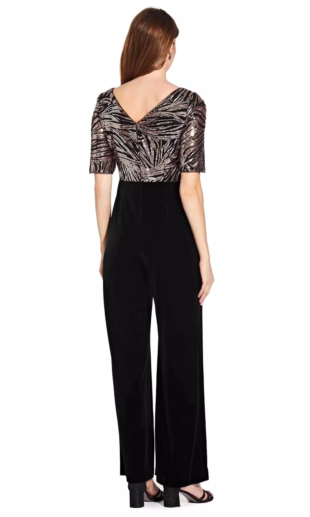 Adrianna Papell - Sequined V Neck Jumpsuit AP1E206295