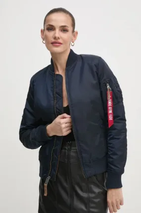 Alpha Industries bomber jacket MA-1 VF 59 women's navy blue color