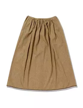 And Wander Womens Rewool Tweed Skirt Beige