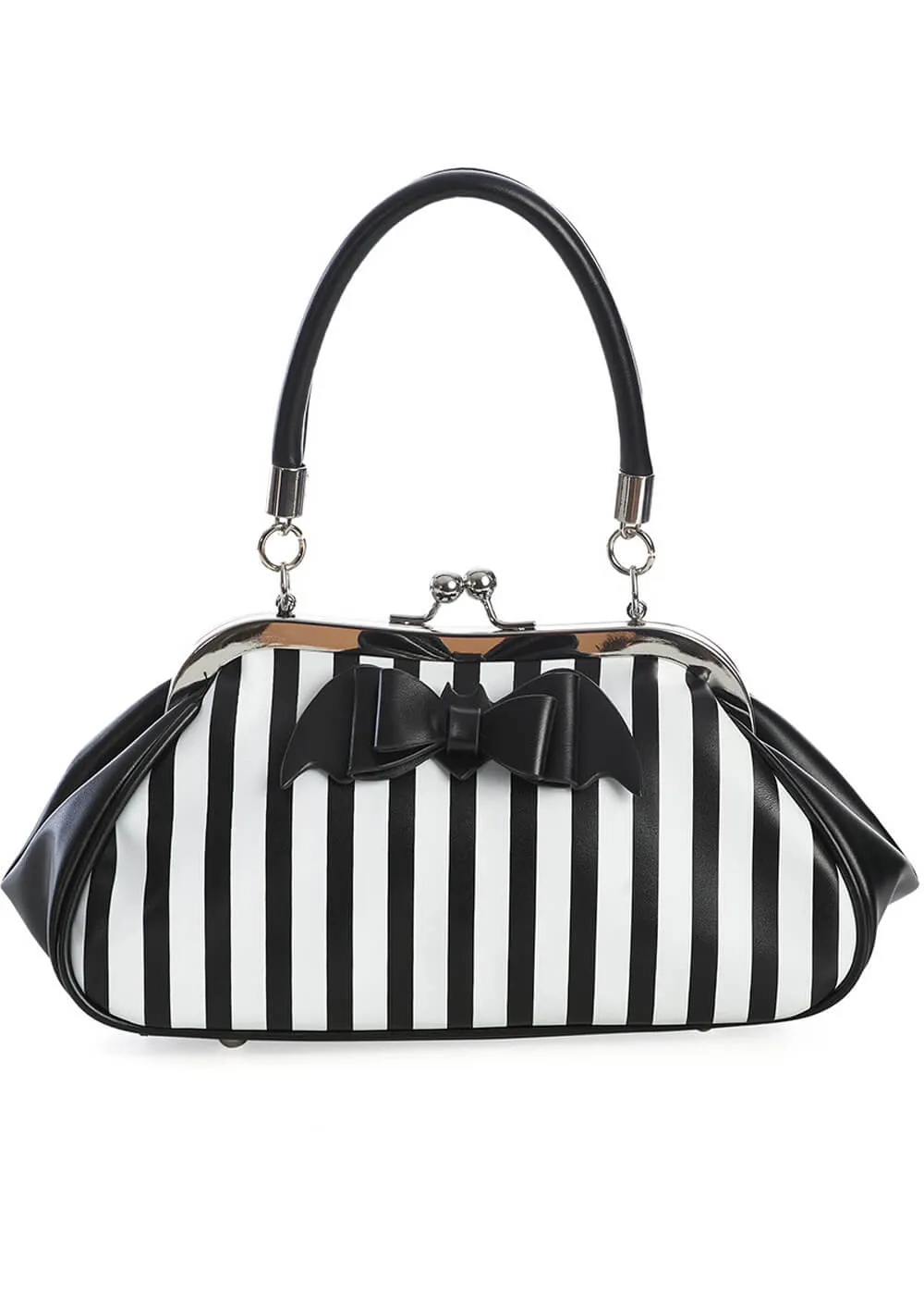 Banned Night of Mystery Stripe Bag Black White