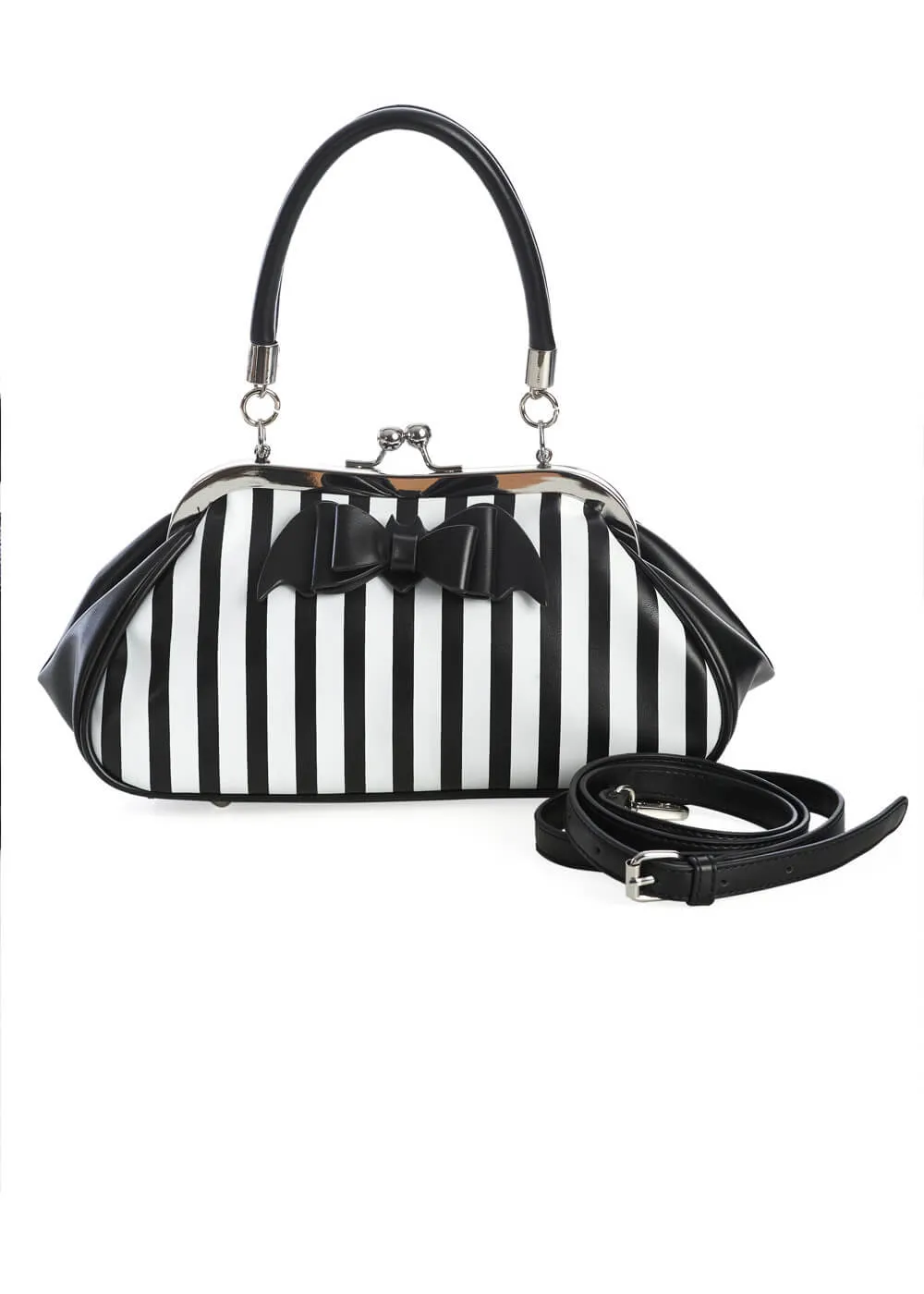 Banned Night of Mystery Stripe Bag Black White