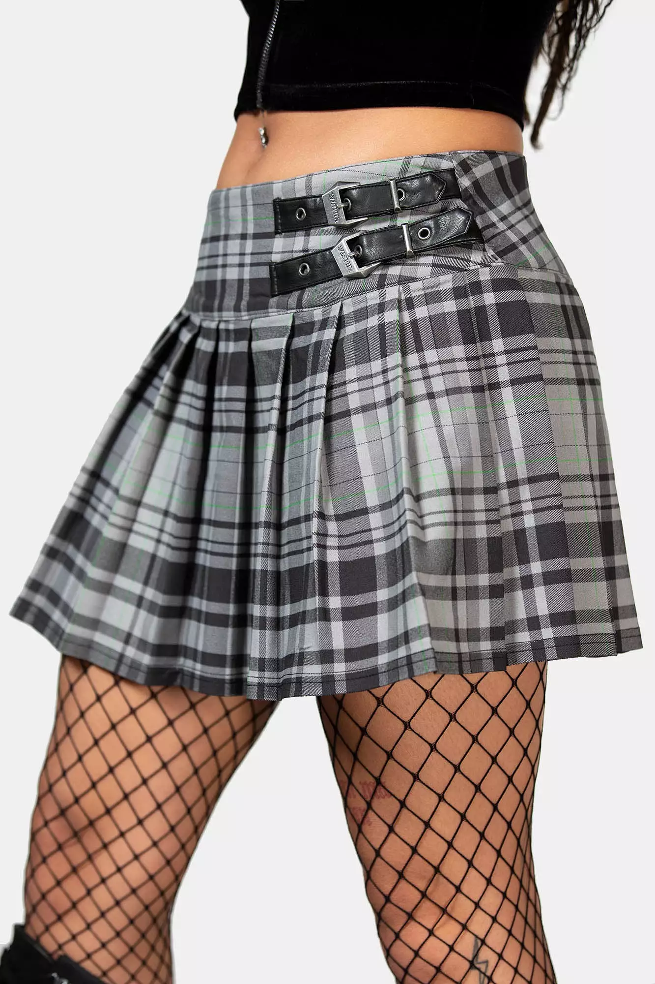 Bat Girl Skirt [GREY TARTAN]