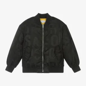 Black Satin Bomber Jacket