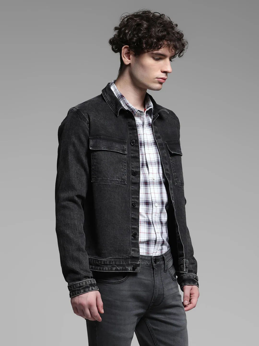 Black Washed Denim Jacket