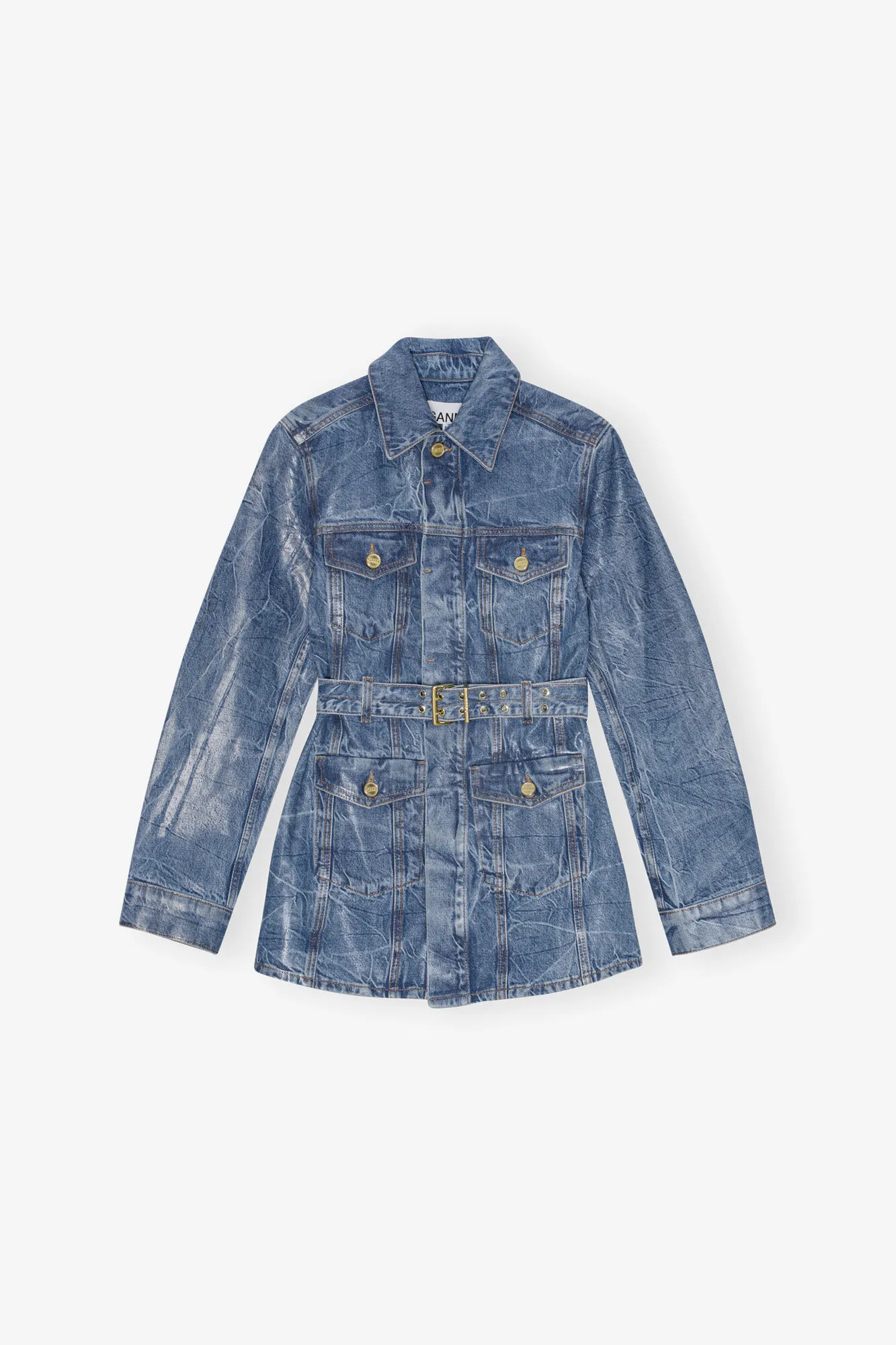 Blue Foil Denim Jacket