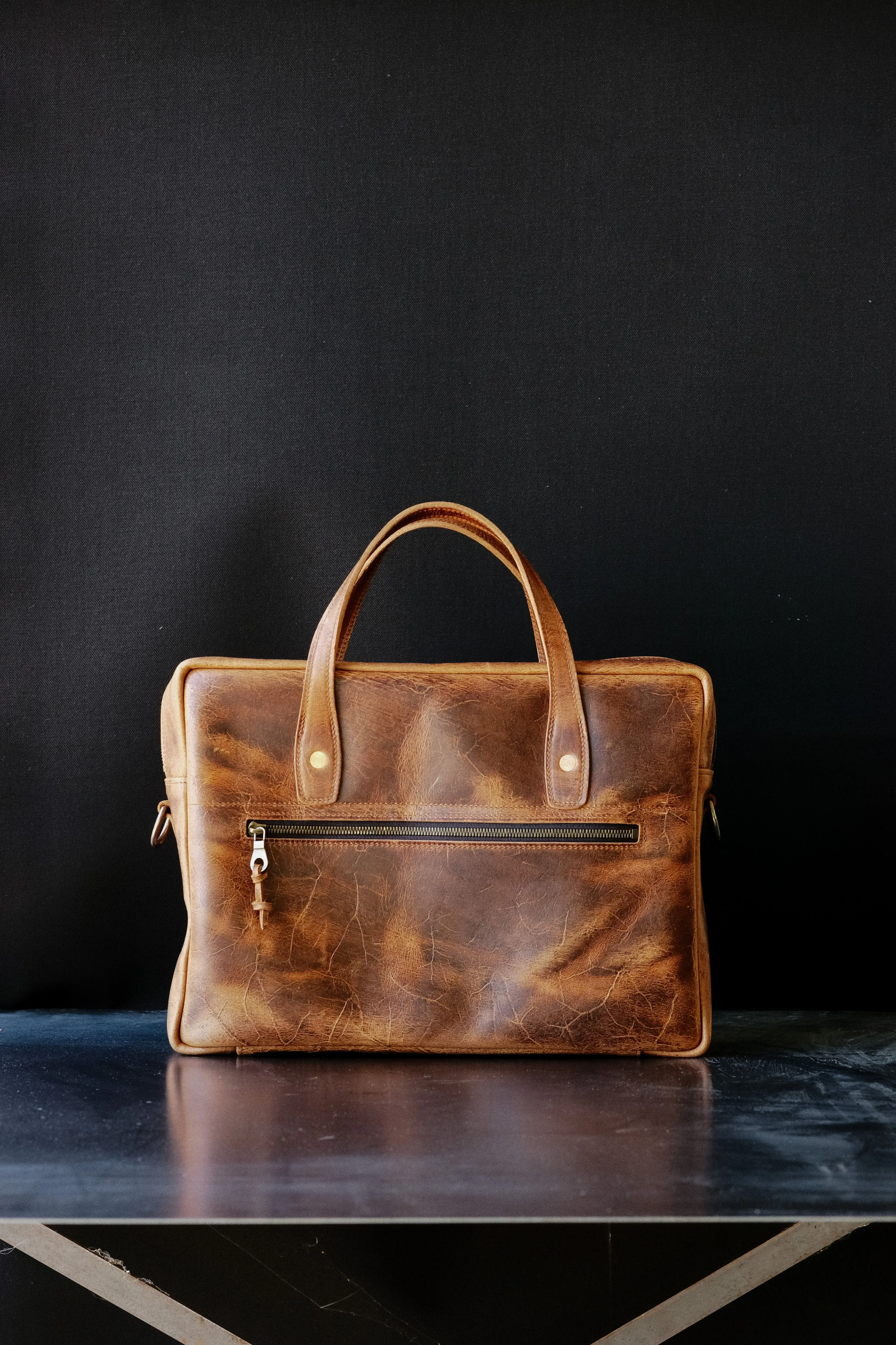 Briefcase - CF Stead Waxed Flesh - Sample Sale