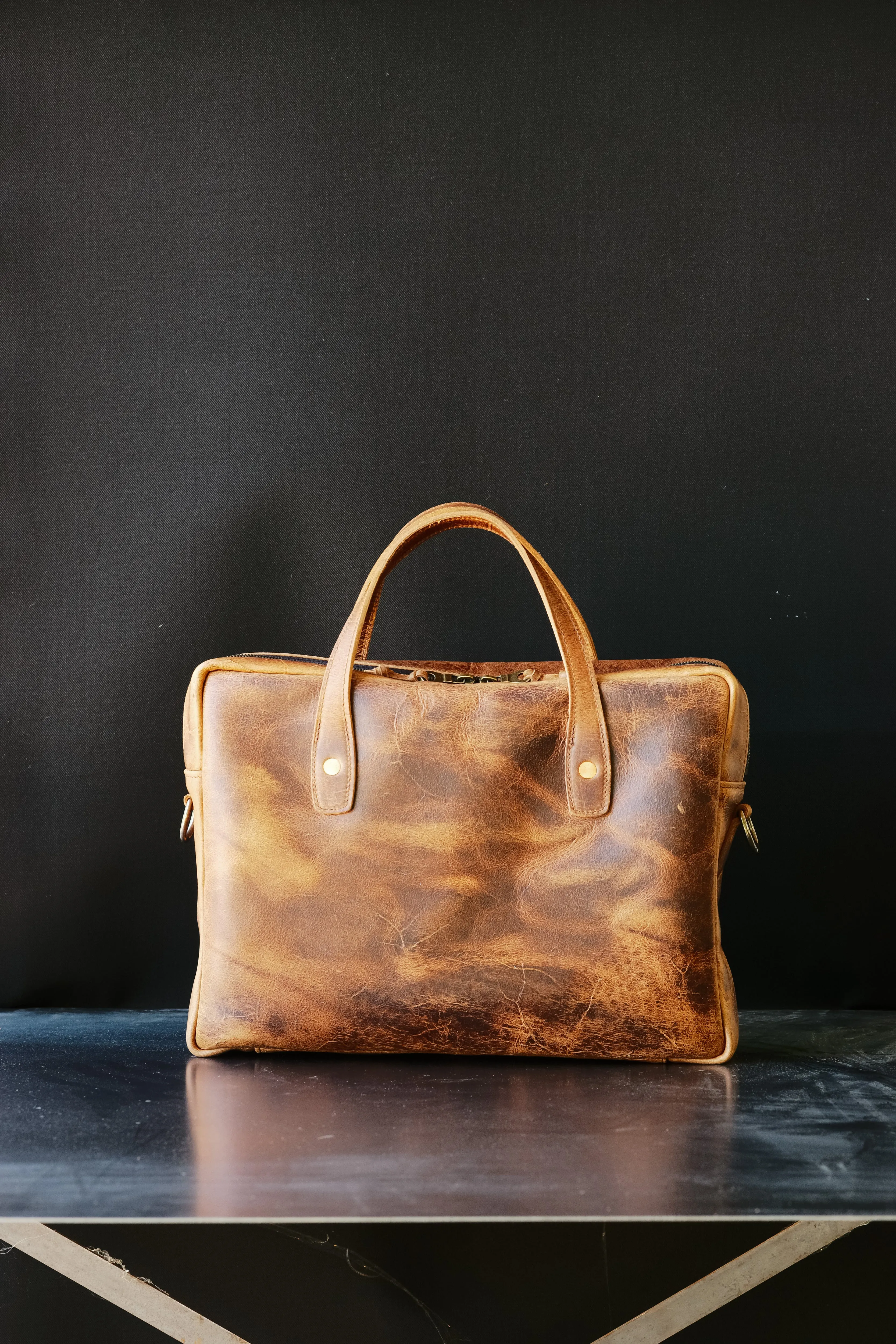 Briefcase - CF Stead Waxed Flesh - Sample Sale