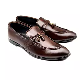 Brown Crossed Laced Tussle Executive Men Shoes