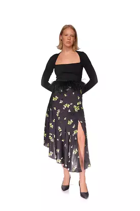 Callie Skirt - Black Flower Shower