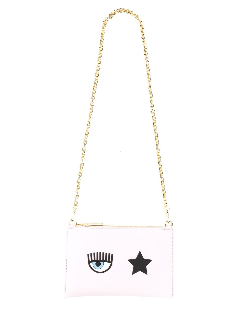 CHIARA FERRAGNI    EYE STAR FAUX LEATHER CLUTCH BAG