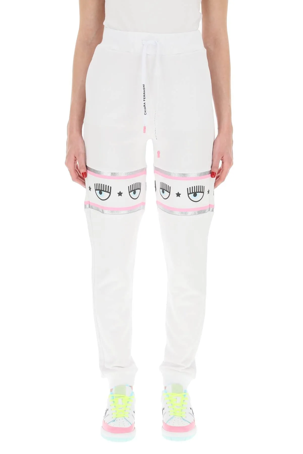 Chiara Ferragni Eyelike Panelled Drawstring Track Pants