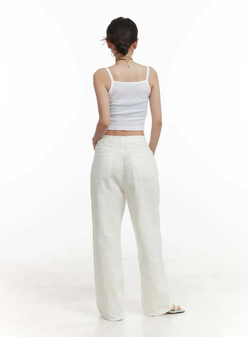 Classic Loose Fit Cotton Straight Pants OA416