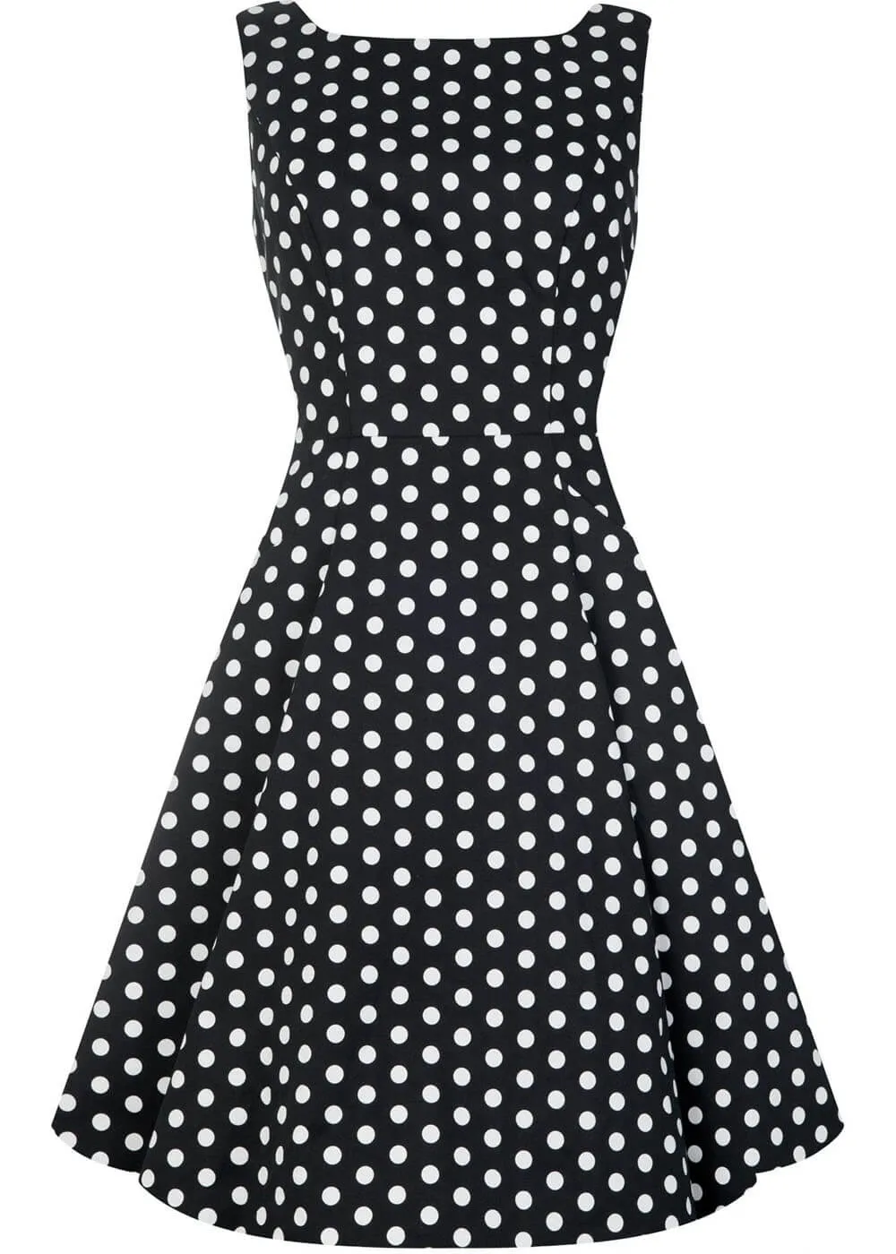 Collectif Hepburn Polkadot 50's Swing Dress Black White