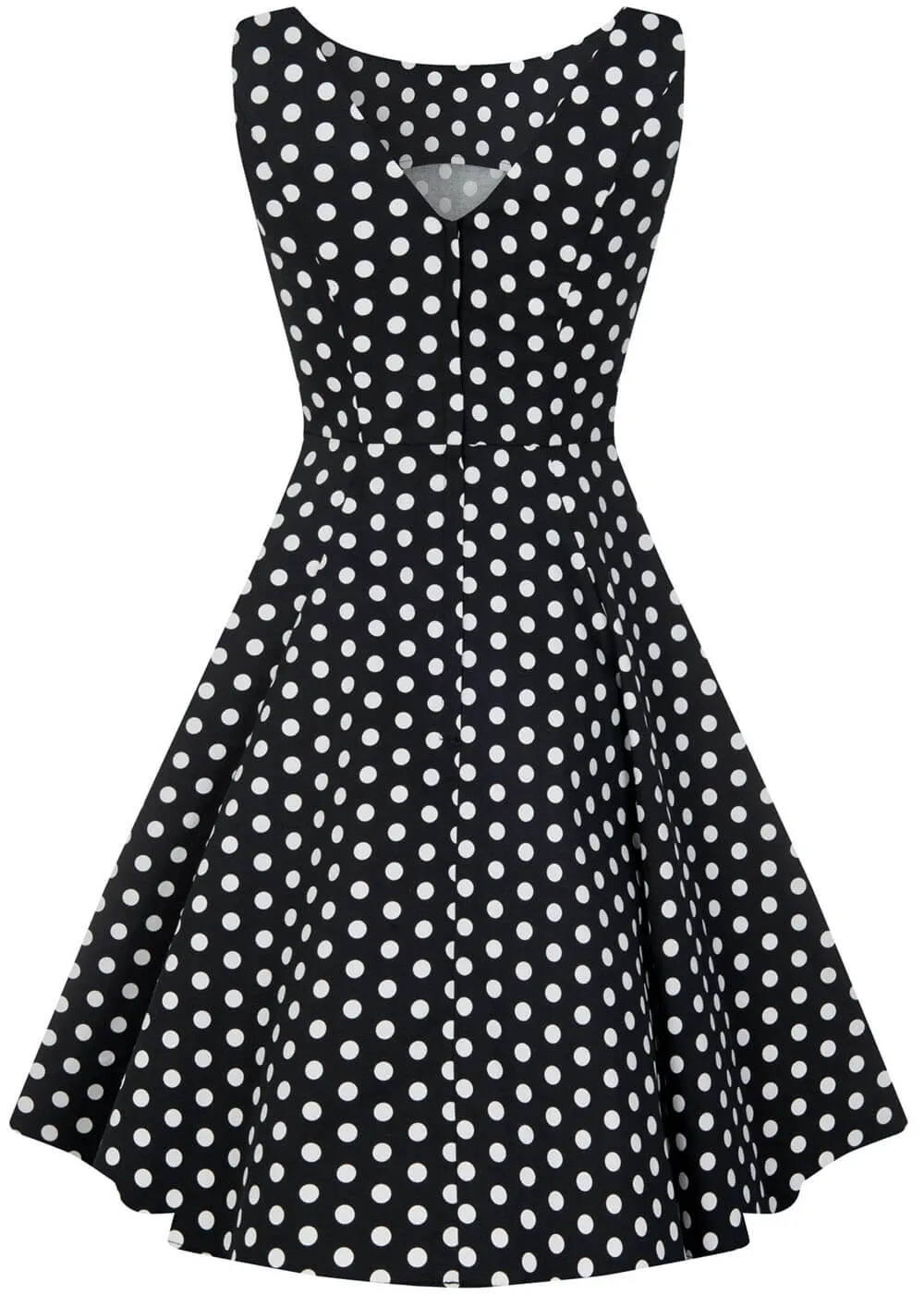 Collectif Hepburn Polkadot 50's Swing Dress Black White