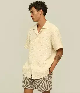 CUBA WAFFLE SHIRT - ECRU