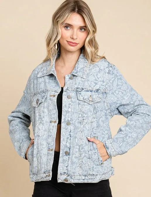 Floral Print Denim Jacket