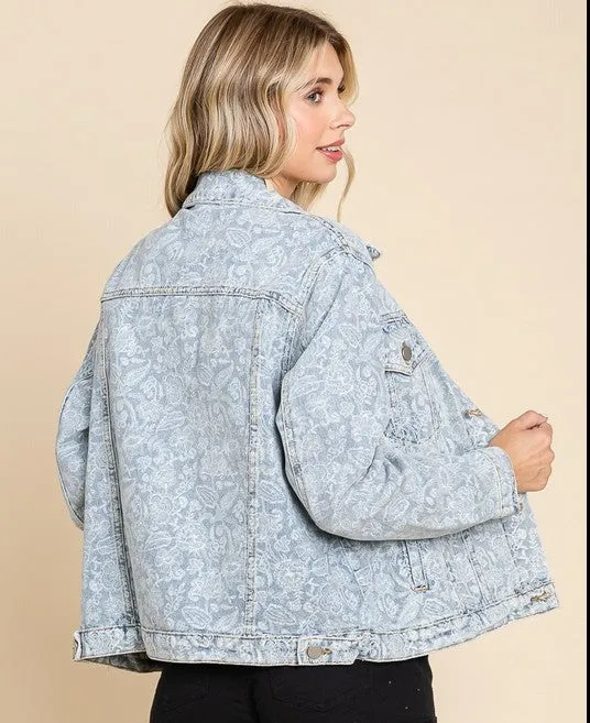 Floral Print Denim Jacket