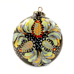 Floral Round Small Ceramic Ornament