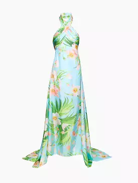 Gathered Halter Gown