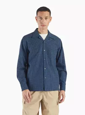 Gingham Seersucker L/S Camp Shirt