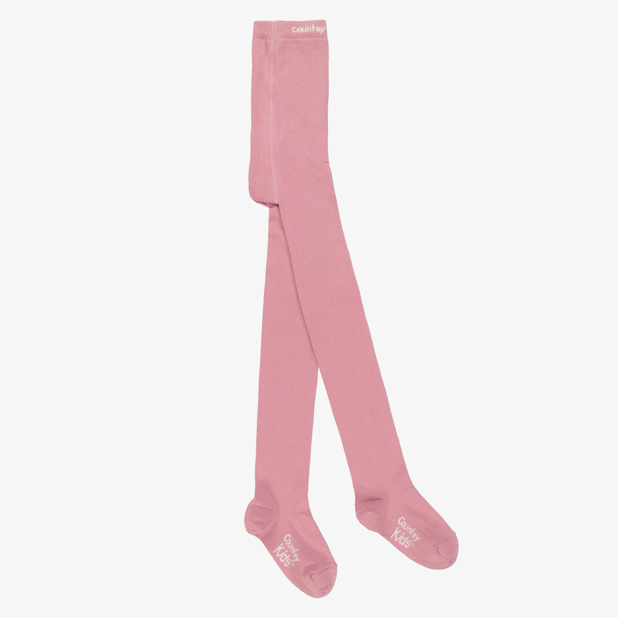 Girls Dusky Pink Cotton Knitted Tights