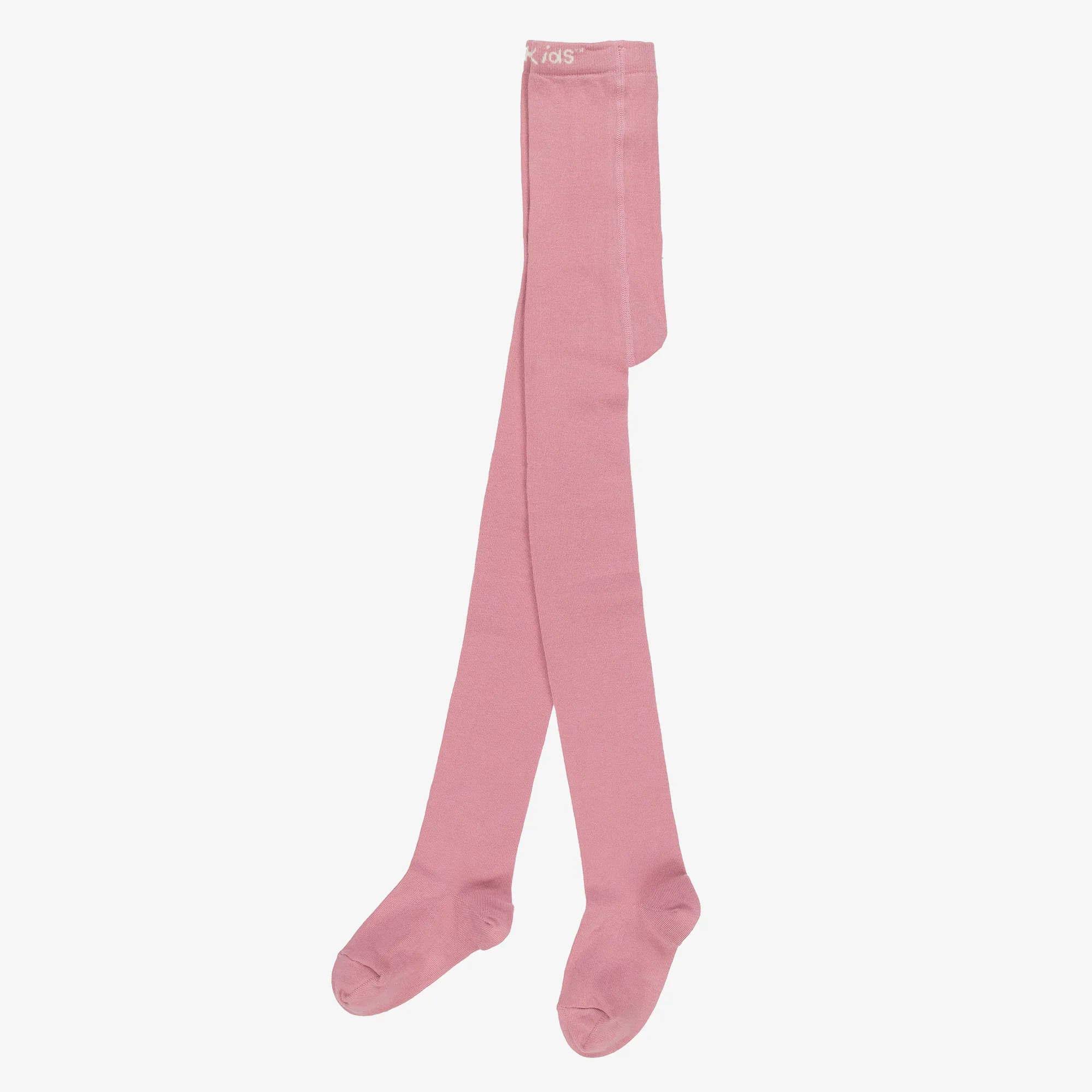 Girls Dusky Pink Cotton Knitted Tights