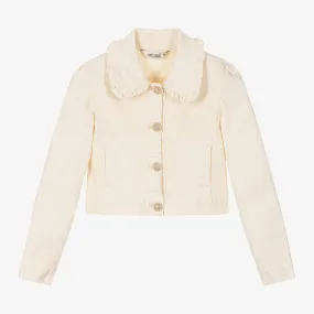 Girls Ivory Denim Jacket