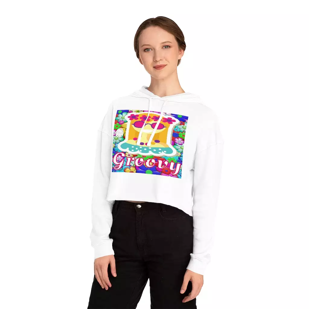 Groovy Hippie Cropped Hoodie