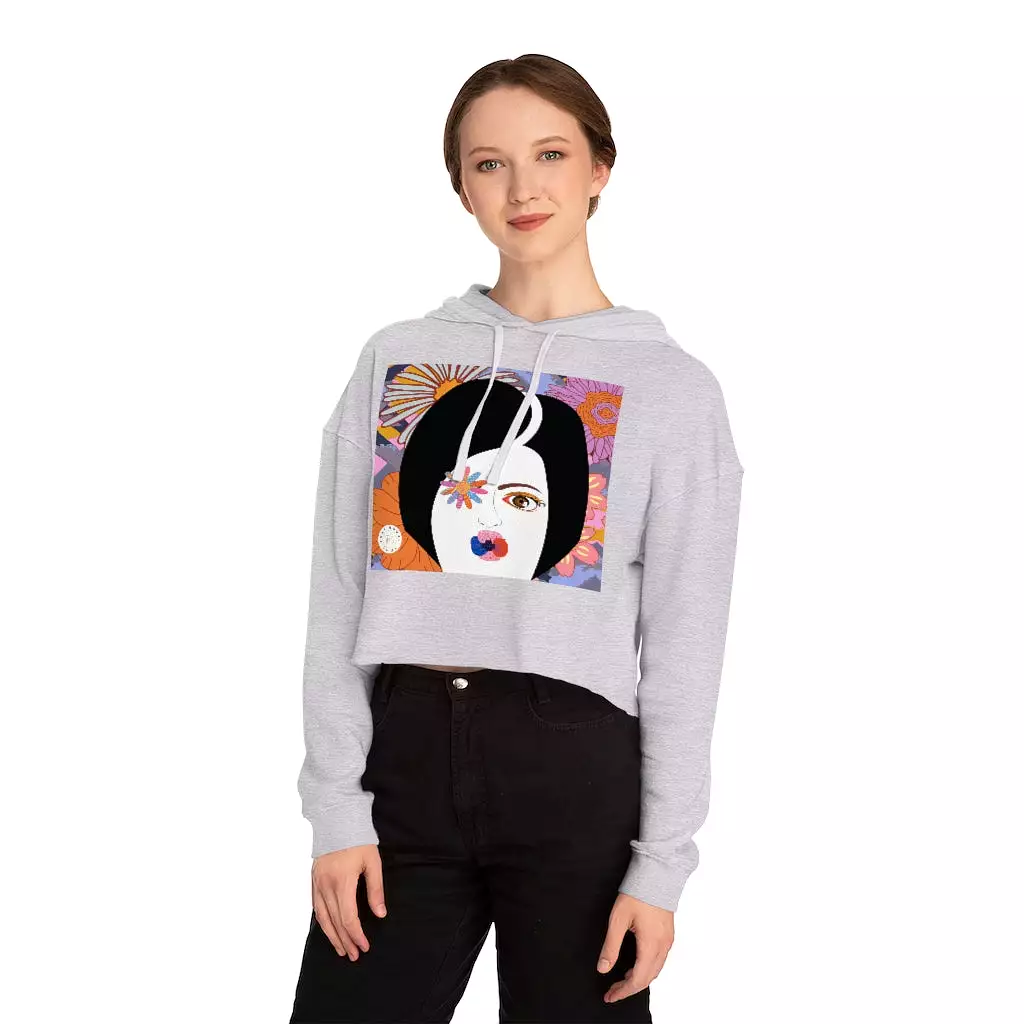 Haunting Visage Cropped Hoodie