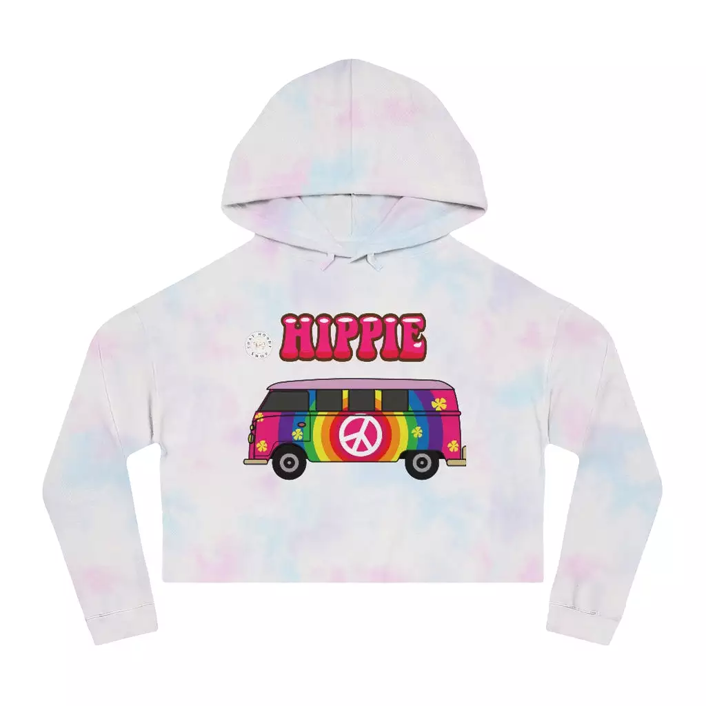 Hippie Party Bus Cropped Hoodie