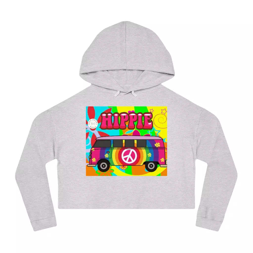 Hippie Party Bus Cropped Hoodie