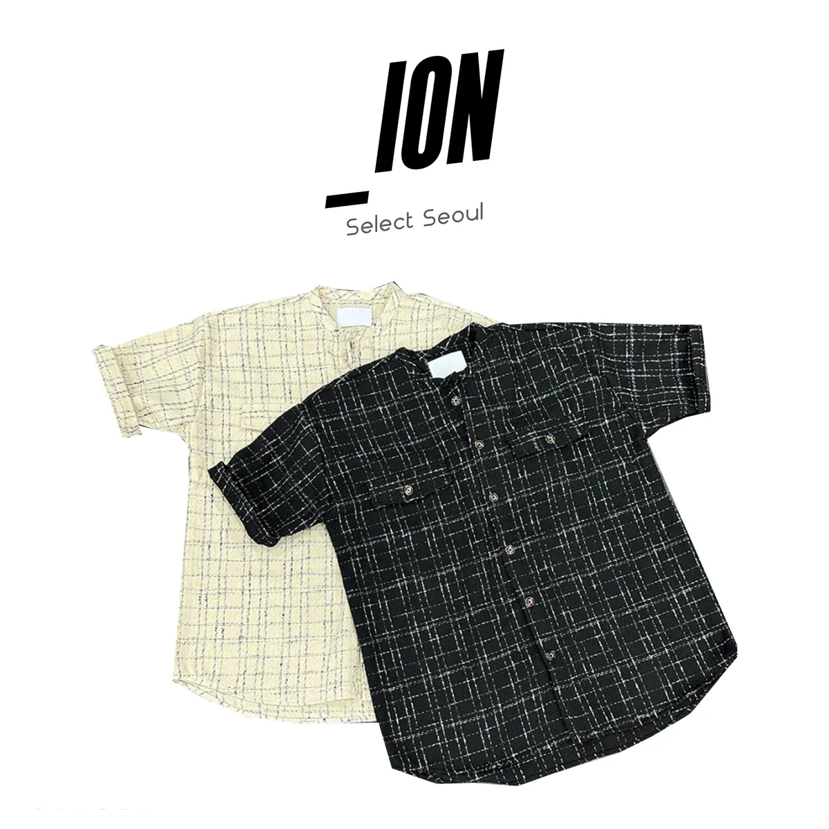 IONSEOUL  |Other Plaid Patterns Unisex Blended Fabrics Street Style