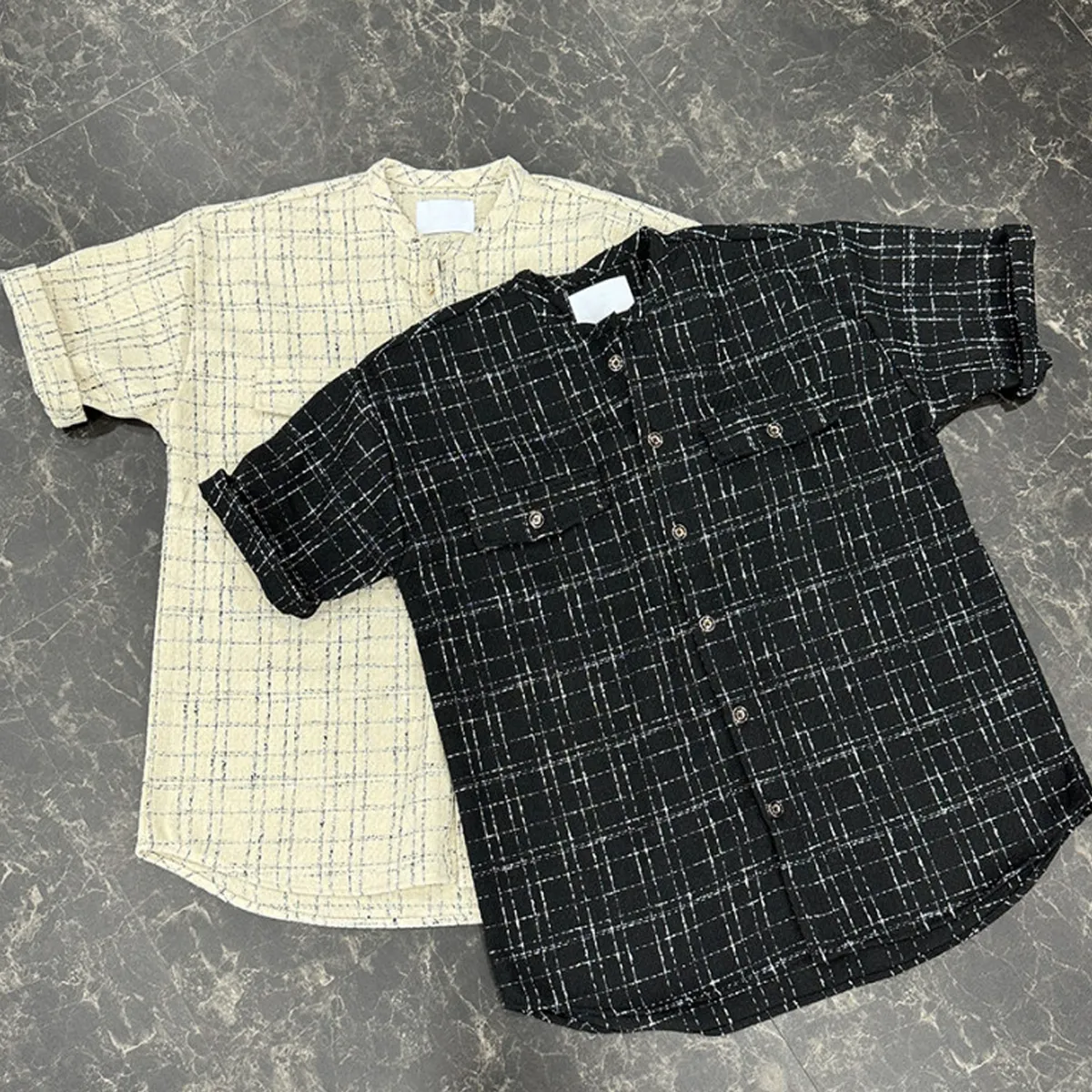 IONSEOUL  |Other Plaid Patterns Unisex Blended Fabrics Street Style