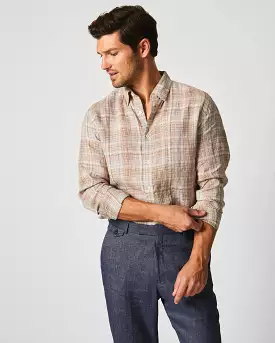 Linen Line Plaid Wilson Shirt