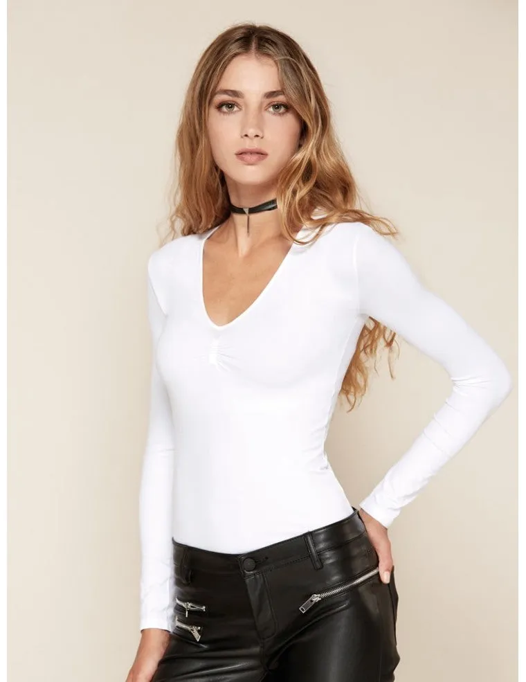 Longsleeve Shirt Wide V Neck - Casual Wear