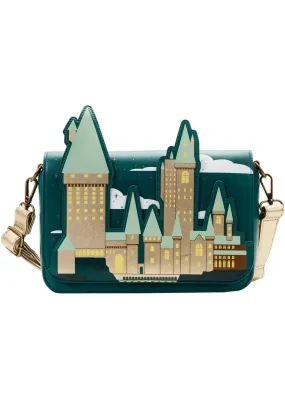 Loungefly Harry Potter Golden Hogwarts Castle Crossbody Bag with Pouch