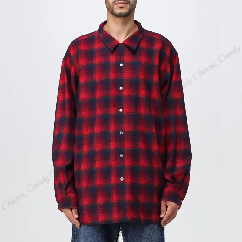 Maison Margiela  |Other Plaid Patterns Wool Street Style Long Sleeves