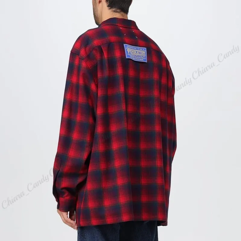 Maison Margiela  |Other Plaid Patterns Wool Street Style Long Sleeves