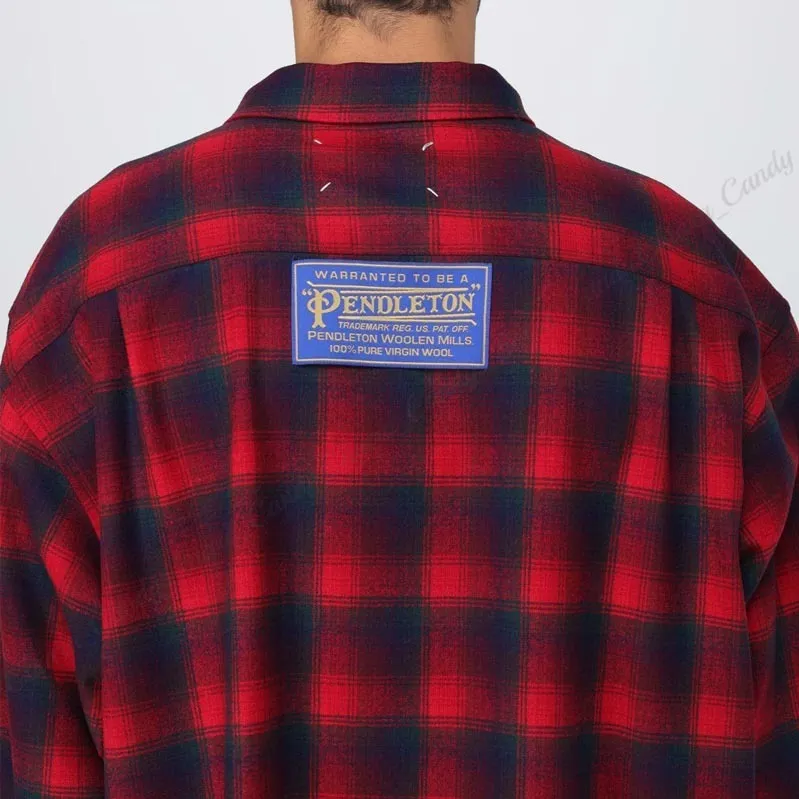 Maison Margiela  |Other Plaid Patterns Wool Street Style Long Sleeves