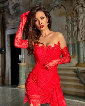 Maro Red Mini Dress