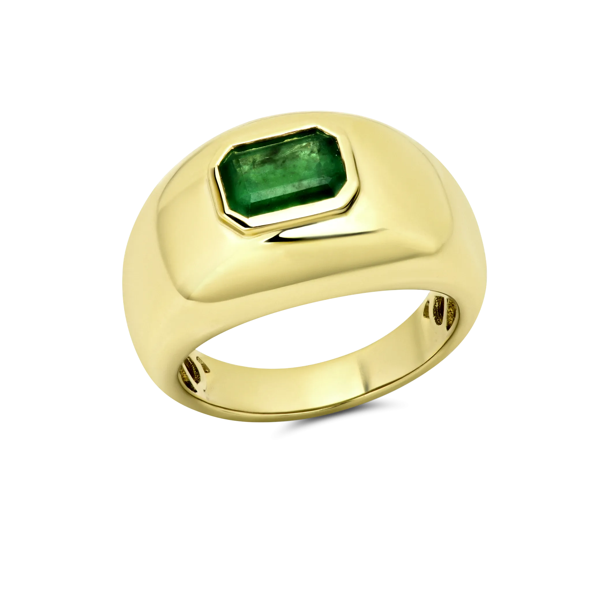 Medium Balloon Ring with Emerald